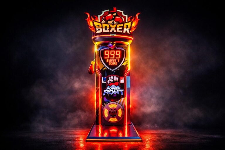 Boxing arcade machine showing 999 score